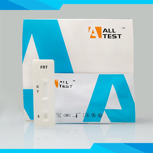 Verpakking van de Ferritine test kit voor het eenvoudig meten van ijzeropslag in het bloed via een thuistest.