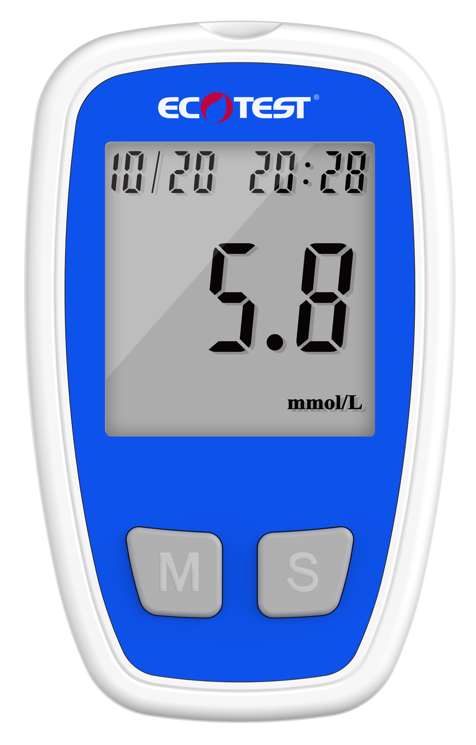 Ecotest blauwe bloedsuikermeter voor betrouwbare en nauwkeurige bloedsuikermetingen thuis