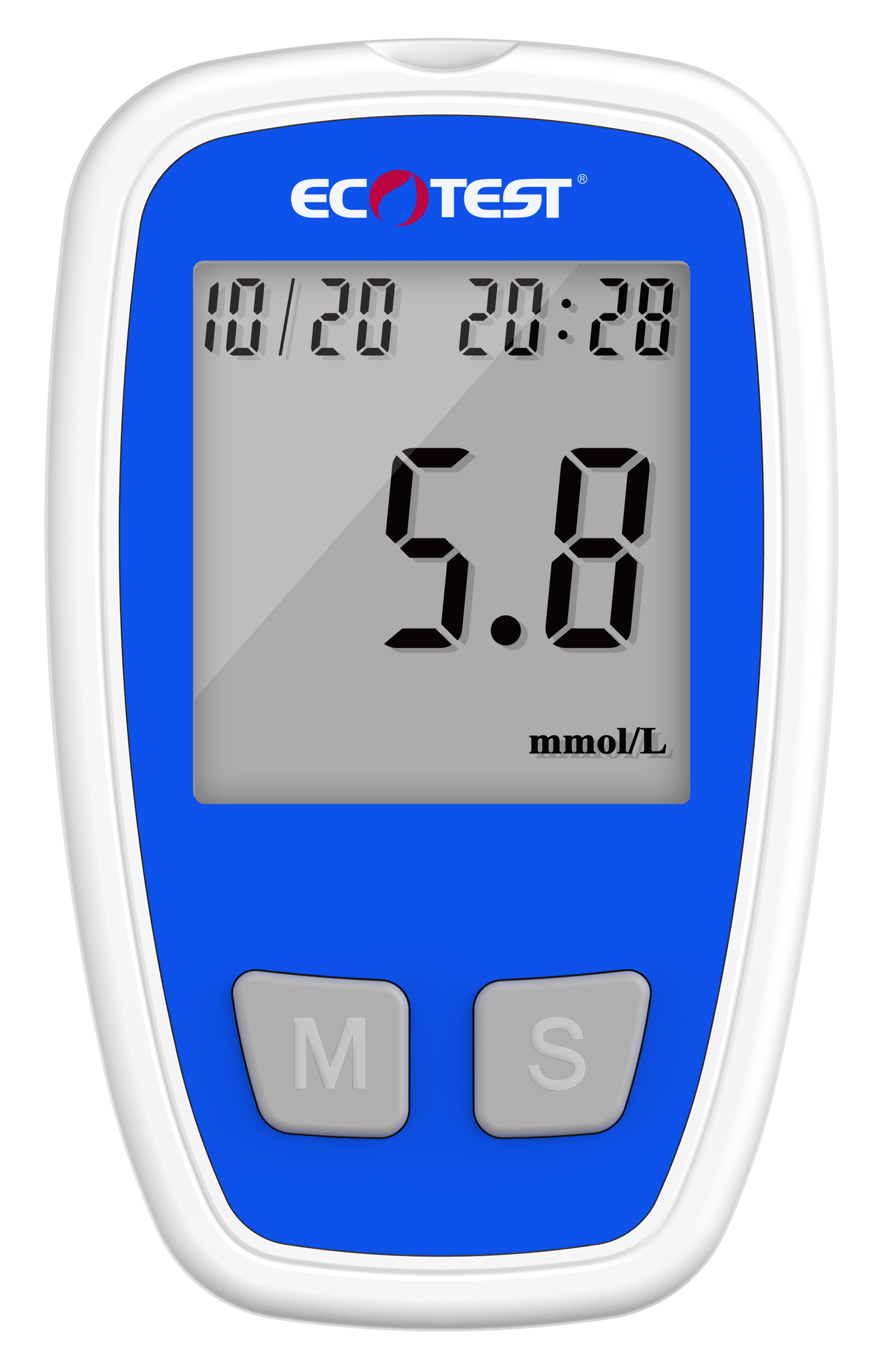 Ecotest blauwe bloedsuikermeter voor betrouwbare en nauwkeurige bloedsuikermetingen thuis