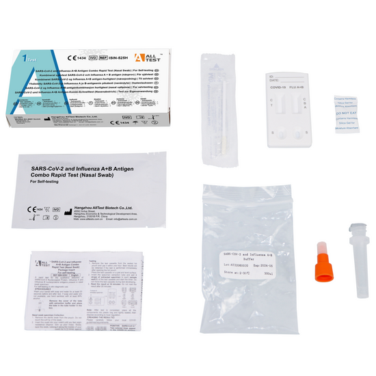 Instructievideo voor het correct uitvoeren van de SARS-CoV-2 en Influenza A+B Antigen Combo Rapid Test voor snelle en nauwkeurige resultaten.